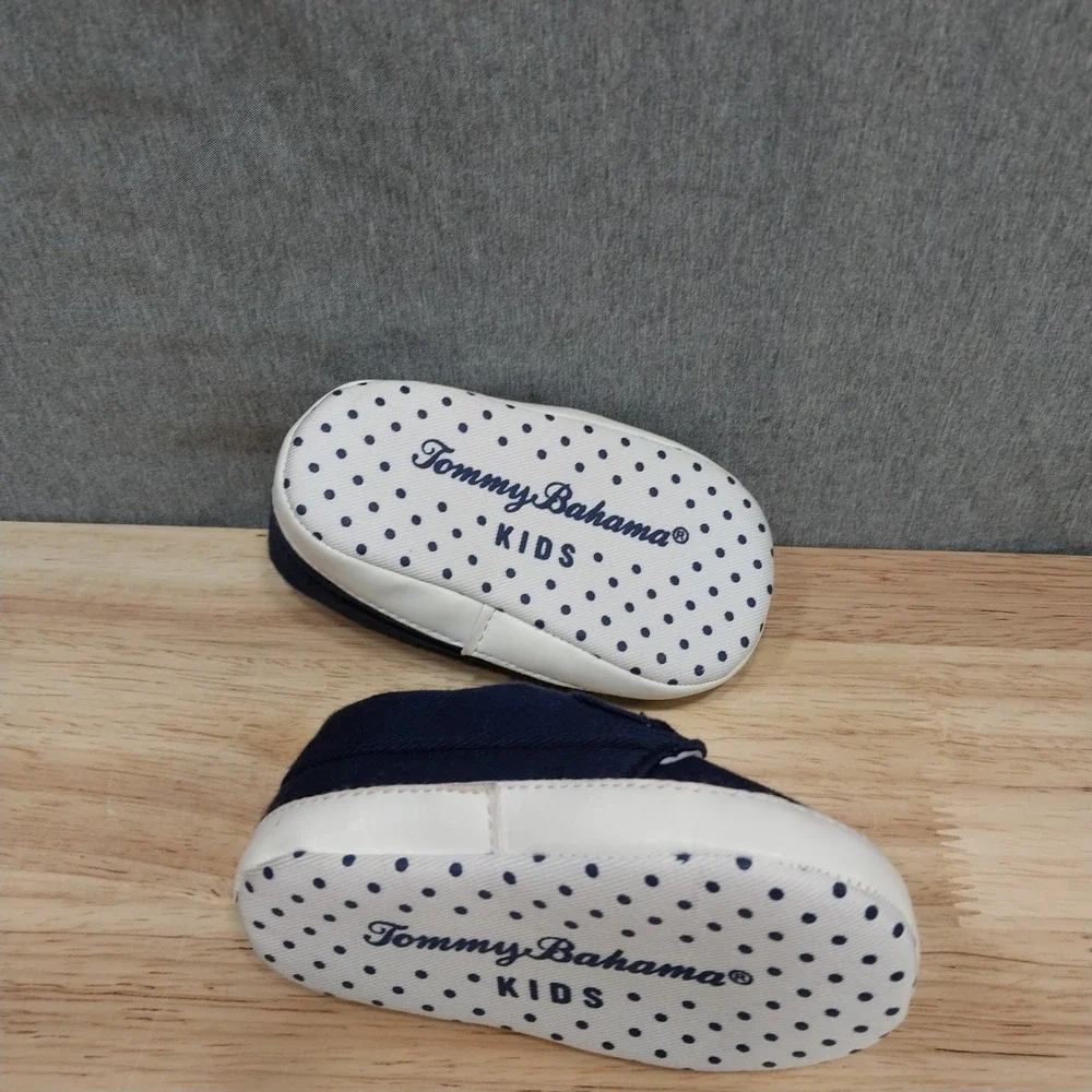 Tommy Bahama Baby Canvas Anchor Crib Shoes 6-12 Months Navy Blue